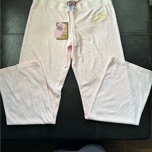 Juicy Couture Light Pink Lounge Pants with Gold Detail Y2K